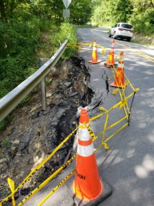 Recently patched portion of Jakes Run Road suffers slide